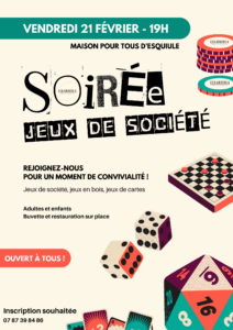 Soirée jeux de société @ Maison pour tous d’Esquiule