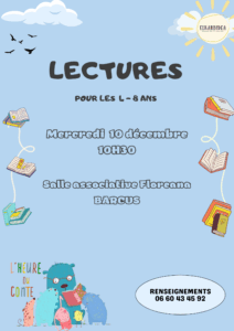 Atelier lecture (4-8 ans) @ Salle Floreana