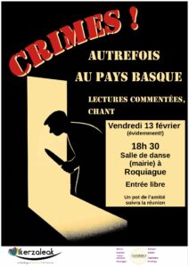 Conférence historique @ Salle de danse à Roquiague