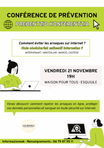 Conférence sur les arnaques internet @ Maison pour tous d’Esquiule