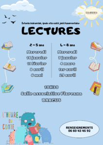 Lectures (2-5 ans) @ Salle Floreana (à côté de la mairie)