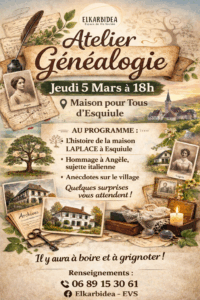 Atelier généalogie @ Maison pour tous d’Esquiule